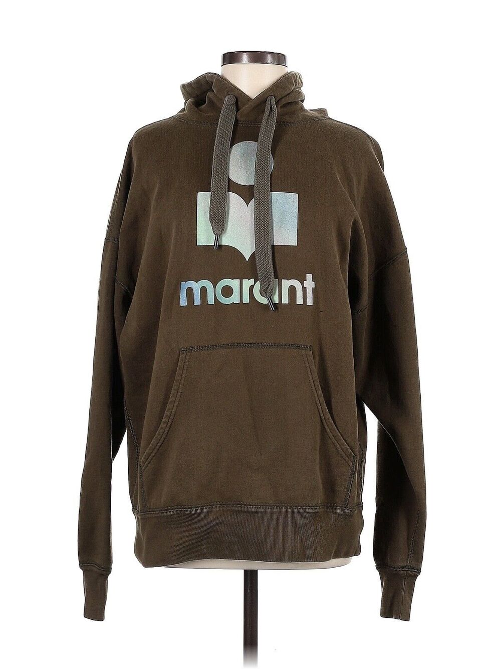 ISABEL MARANT ÉTOILE Brown Logo Cotton Blend Pull Over Hoodie - FR 38 / US 6